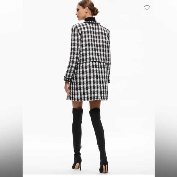 Alice and Olivia “DEON TWO-FER TWEED JACKET” - Picture 5 of 8